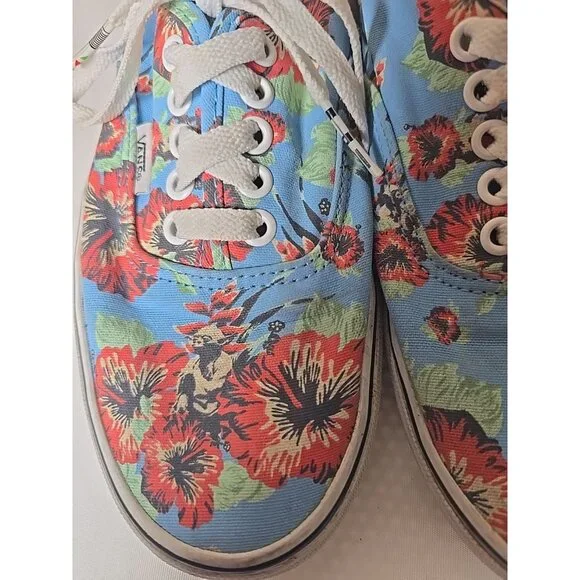 VANS Aloha Yoda Star Wars Blue Floral Shoes Men Size 8 Womens Size 9.5 #TB4R